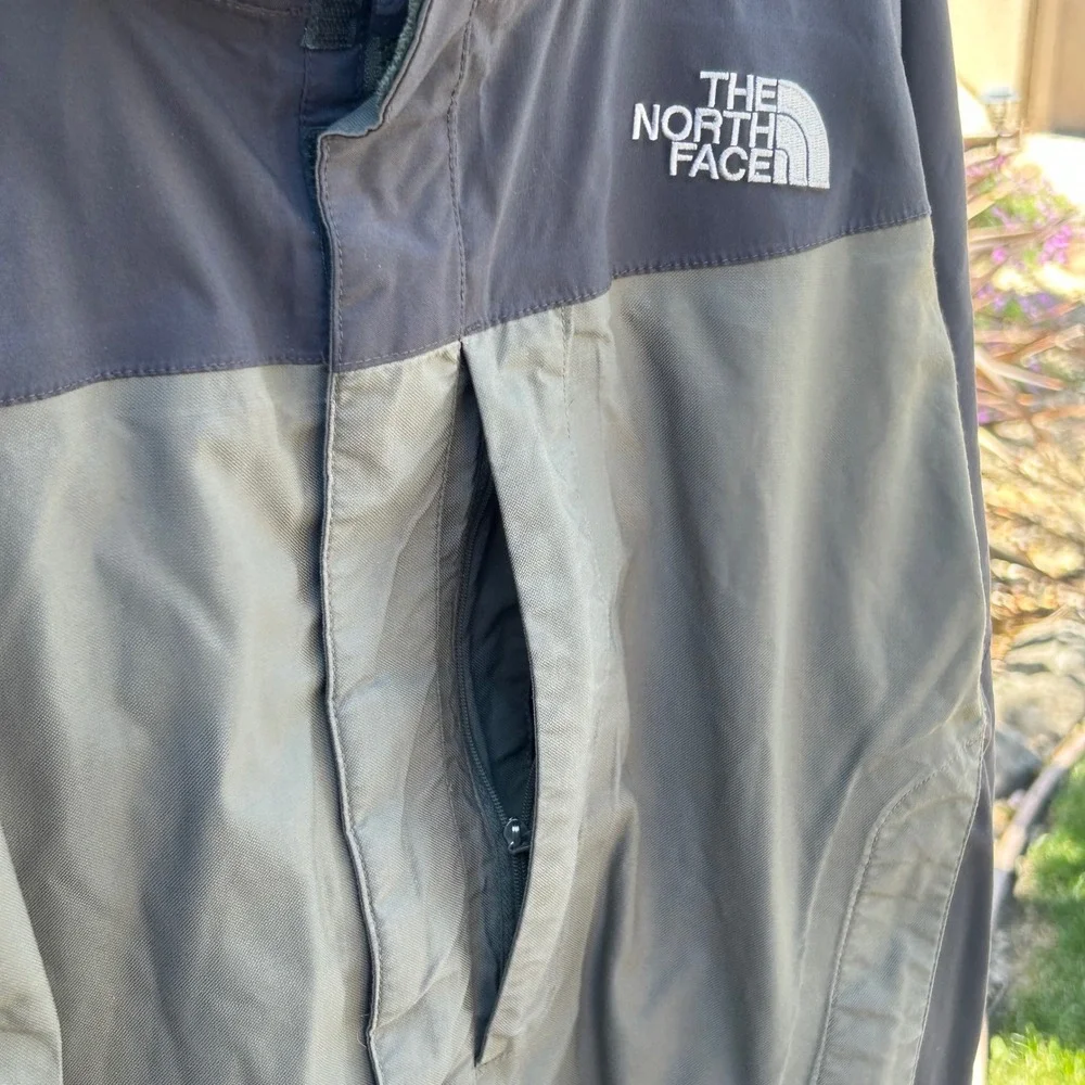 Vintage The North Face HyVent Jacket Mens M Hooded Olive Black Fleece Lined